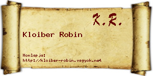 Kloiber Robin névjegykártya